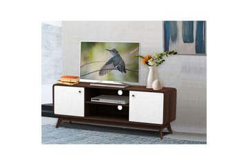 Lowboard Cassie 140x39x53 cm, Valnöt/Vit - 140x39x53 cm, Valnöt/Vit - Möbler - TV- & Mediamöbler - TV bänk & mediabänk