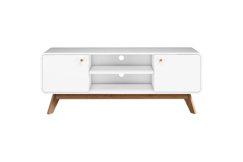 Lowboard Cassie 140x39x53 cm, Vit/Vit - 140x39x53 cm, Vit/Vit - Möbler - TV- & Mediamöbler - TV bänk & mediabänk