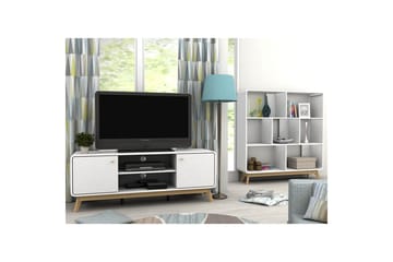 Lowboard Cassie 140x39x53 cm, Vit/Vit - 140x39x53 cm, Vit/Vit - Möbler - TV- & Mediamöbler - TV bänk & mediabänk