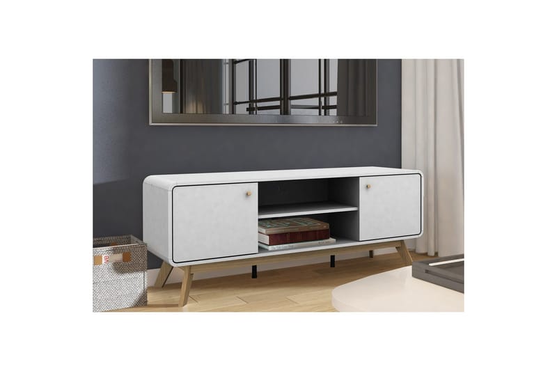 Lowboard Cassie 140x39x53 cm, Vit/Vit - 140x39x53 cm, Vit/Vit - M�öbler - TV- & Mediamöbler - TV bänk & mediabänk