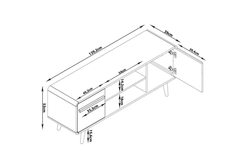 Lowboard Chantal Natur - Natur - Möbler - TV- & Mediamöbler - TV bänk & mediabänk