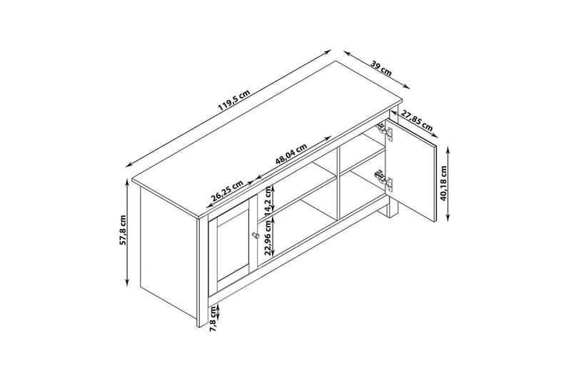 Lowboard Emerald 120x39x58 cm, Natur - 120x39x58 cm, Natur - Möbler - TV- & Mediamöbler - TV bänk & mediabänk