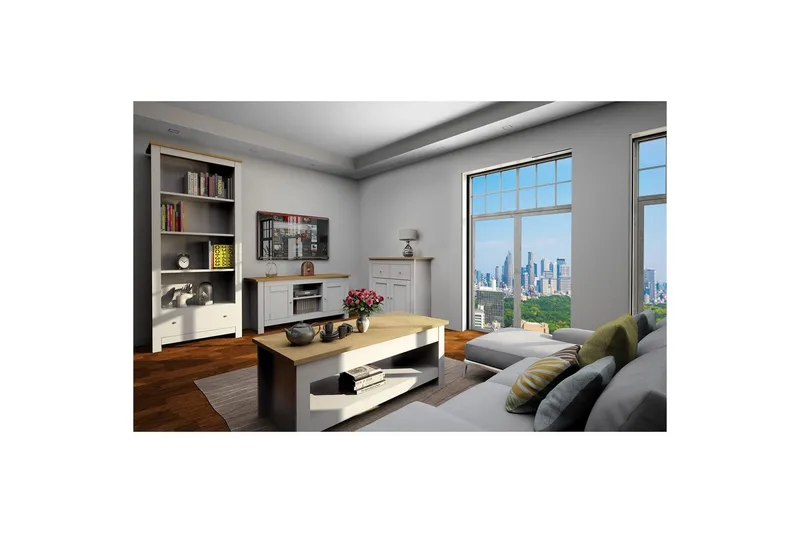 Lowboard Emerald 120x39x58 cm, Natur/Gr å - 120x39x58 cm, Natur/Grå - Möbler - TV- & Mediamöbler - TV bänk & mediabänk