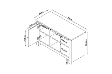 Lowboard Emerald 95x39x58 cm, Natur/Grå - 95x39x58 cm, Natur/Grå - Möbler - TV- & Mediamöbler - TV bänk & mediabänk