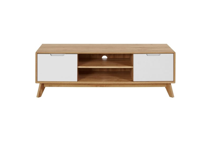 Lowboard Ezra Wotan-ek/Vit - Wotan-ek/Vit - Möbler - TV- & Mediamöbler - TV bänk & mediabänk