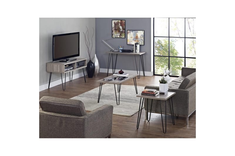 Lowboard Owen Grå/Ek - Grå/Ek - Möbler - TV- & Mediamöbler - TV bänk & mediabänk