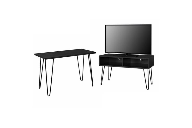 Lowboard Owen Svart/ek - Svart/ek - Möbler - TV- & Mediamöbler - TV bänk & mediabänk