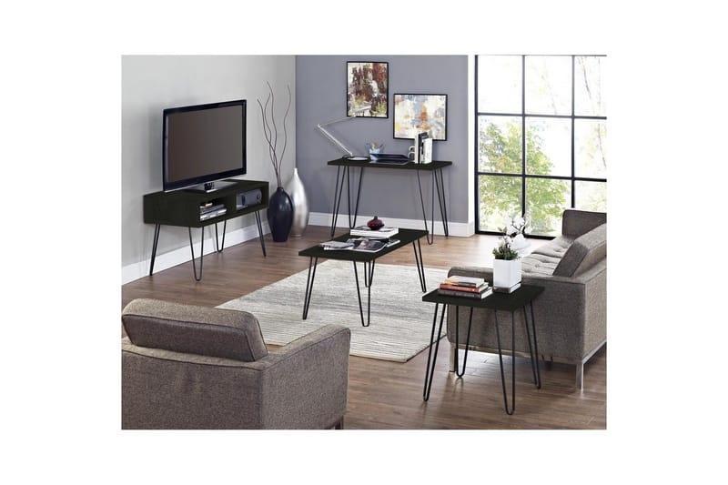 Lowboard Owen Svart/ek - Svart/ek - Möbler - TV- & Mediamöbler - TV bänk & mediabänk