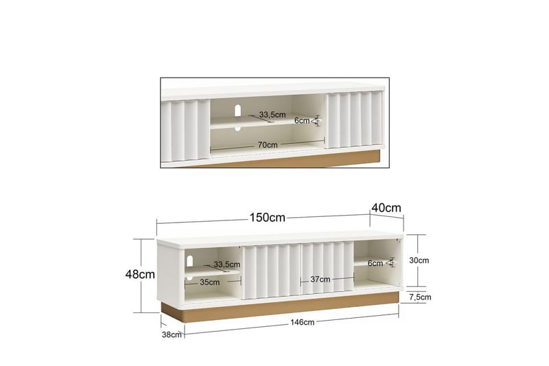 Lowboard Rene - Möbler - TV- & Mediamöbler - TV bänk & mediabänk