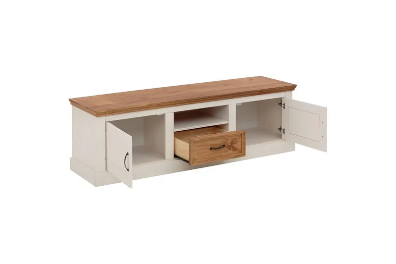 Lowboard Selma Vit/Fläck/Vax - Vit/Fläck/Vax - Möbler - TV- & Mediamöbler - TV bänk & mediabänk