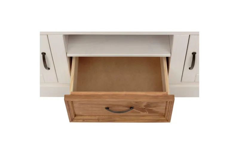 Lowboard Selma Vit/Fläck/Vax - Vit/Fläck/Vax - Möbler - TV- & Mediamöbler - TV bänk & mediabänk