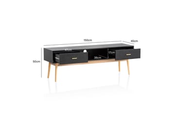 Lowboard Wohnling Ek folierad 2 lådor modern med förvaring modern - Möbler - TV- & Mediamöbler - TV-skåp