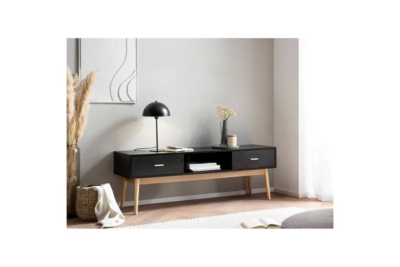 Lowboard Wohnling Ek folierad 2 lådor modern med förvaring modern - Möbler - TV- & Mediamöbler - TV-skåp