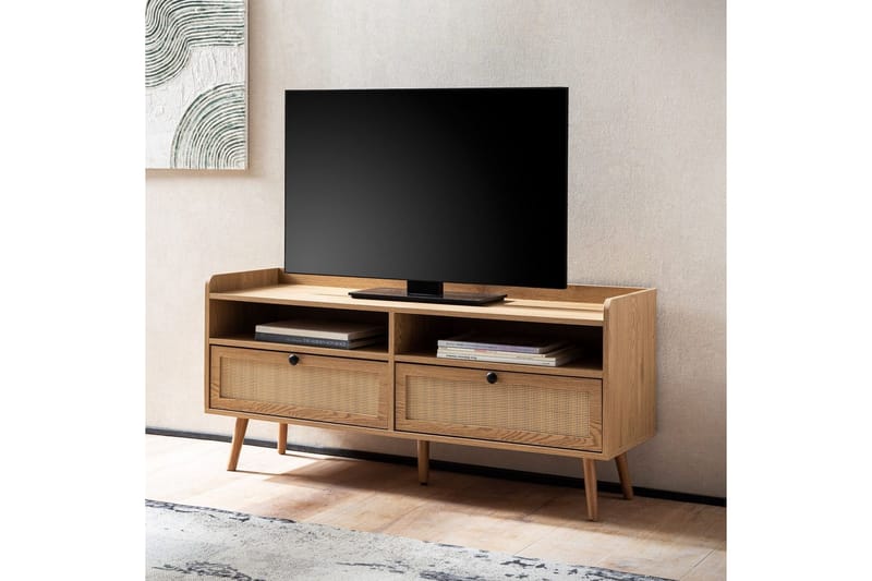 Lowboard Wohnling Ekfolierad med 2 lådor Modern med förvaring Viennes Braid Modern - Möbler - TV- & Mediamöbler - TV-skåp