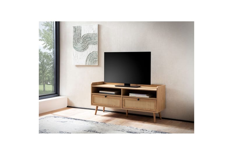Lowboard Wohnling Ekfolierad med 2 lådor Modern med förvaring Viennes Braid Modern - Möbler - TV- & Mediamöbler - TV-skåp