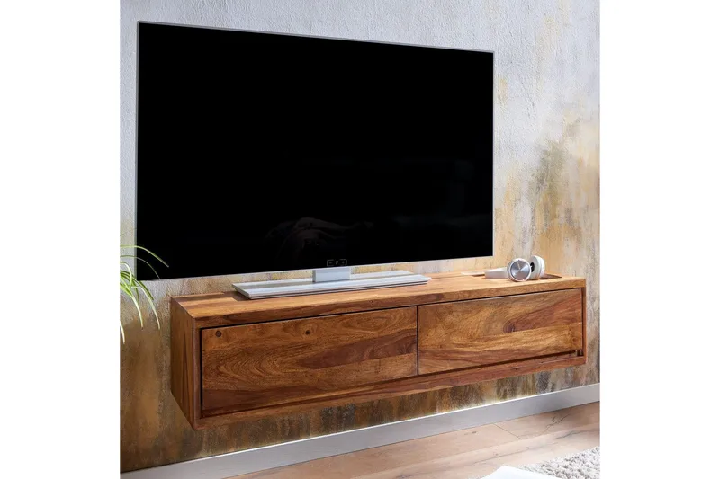 Lowboard Wohnling Massivt trä hängande med 2 lådor lantstil - Möbler - TV- & Mediamöbler - TV-skåp