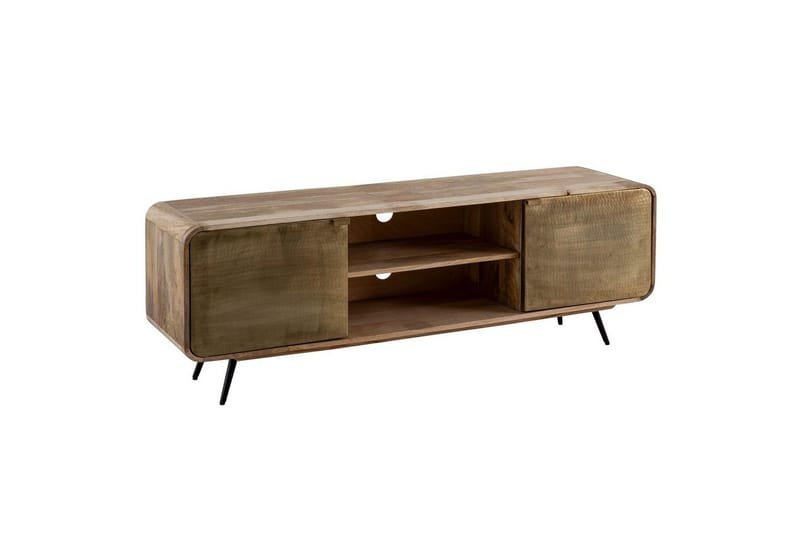 Lowboard Wohnling Massivt trä med 2 metall dörrar förvaringsbrickor industriell