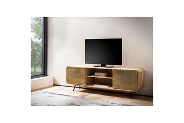 Lowboard Wohnling Massivt trä med 2 metall dörrar förvaringsbrickor industriell - Möbler - TV- & Mediamöbler - TV-skåp