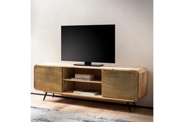 Lowboard Wohnling Massivt trä med 2 metall dörrar förvaringsbrickor industriell - Möbler - TV- & Mediamöbler - TV-skåp