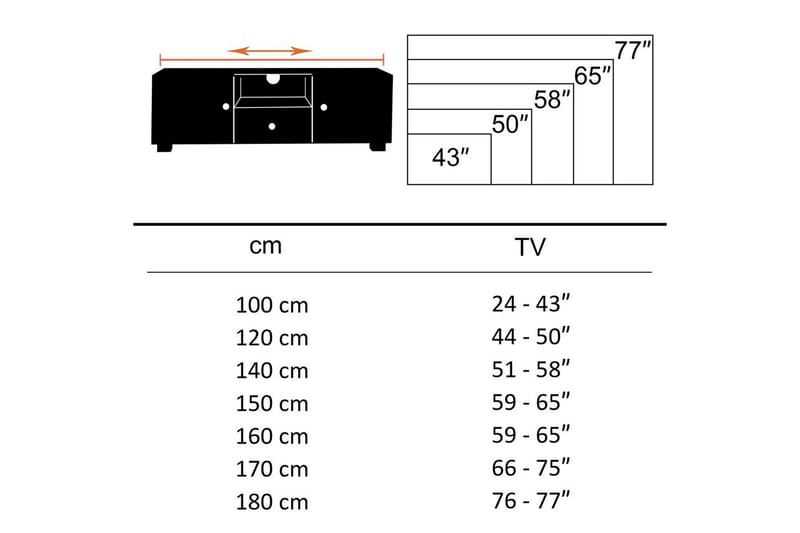 Lowboard Wohnling Massivt trä med förvaring, 3 dörrar, lantlig stil - Möbler - TV- & Mediamöbler - TV-skåp