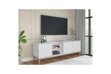 Lowboard Pelle Vit/Wotan ek - Vit/Wotan ek - Möbler - TV- & Mediamöbler - TV bänk & mediabänk