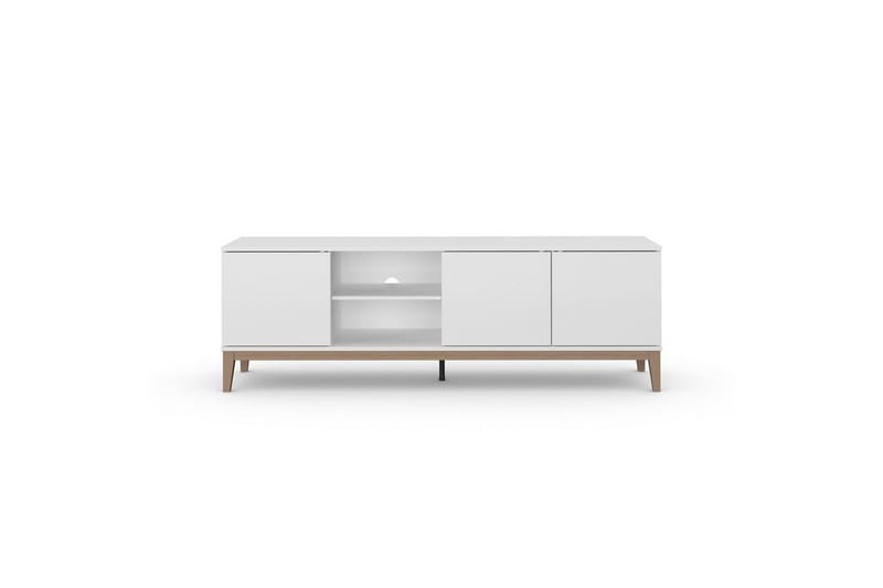 Lowboard Pelle Vit/Wotan ek - Vit/Wotan ek - Möbler - TV- & Mediamöbler - TV bänk & mediabänk