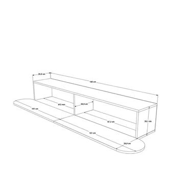Lumina Vägghängd Tv Bänk 180 cm med Förvaring i Ek - Beige - Möbler - TV- & Mediamöbler - TV bänk & mediabänk