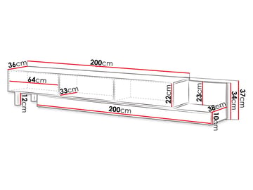 Lungö Tv-bänk 320 cm - brun och svart - Möbler - TV- & Mediamöbler - TV bänk & mediabänk