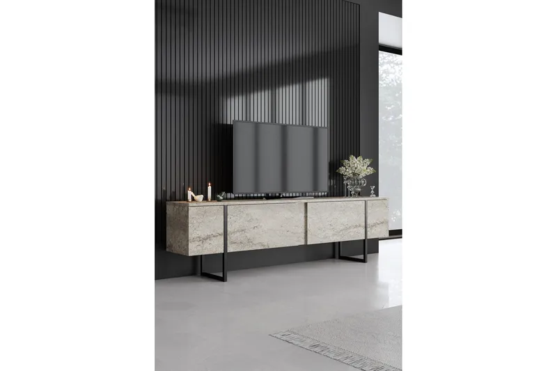 Luxe Tv-bänk 180 cm - Beige/Svart - Möbler - TV- & Mediamöbler - TV bänk & mediabänk