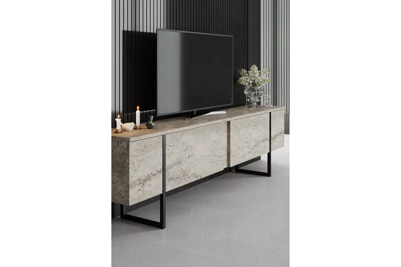 Luxe Tv-bänk 180 cm - Beige/Svart - Möbler - TV- & Mediamöbler - TV bänk & mediabänk