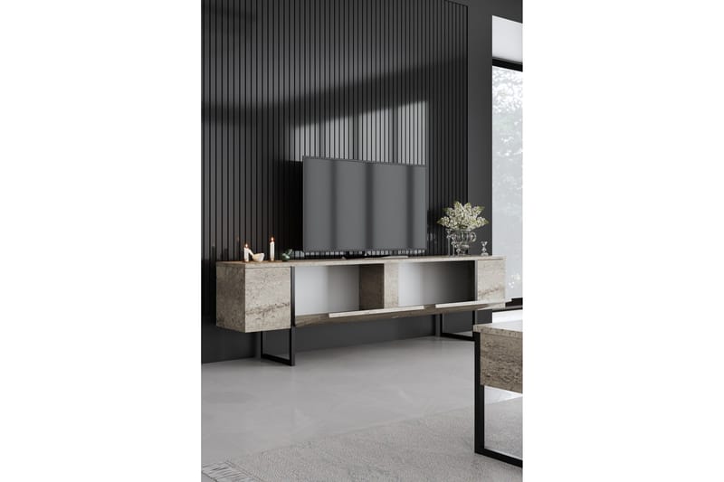 Luxe Tv-bänk 180 cm - Beige/Svart - Möbler - TV- & Mediamöbler - TV bänk & mediabänk