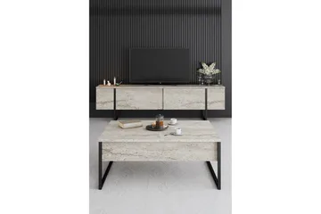 Luxe Tv-bänk 180 cm - Beige/Svart - Möbler - TV- & Mediamöbler - TV bänk & mediabänk