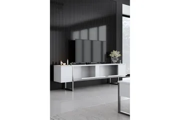 Luxe Tv-bänk 180 cm - Vit/Silver - Möbler - TV- & Mediamöbler - TV bänk & mediabänk