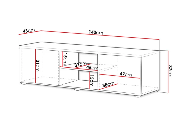 Lyrosen Tv-bänk 140 cm - Beige - Möbler - TV- & Mediamöbler - TV bänk & mediabänk