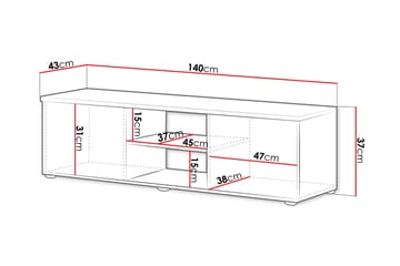 Lyrosen Tv-bänk 140 cm - Beige - Möbler - TV- & Mediamöbler - TV bänk & mediabänk