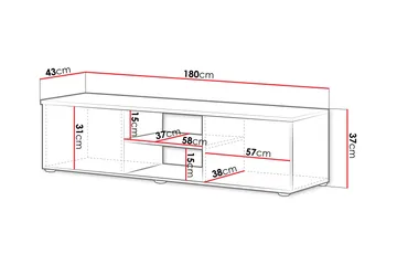 Lyrosen Tv-bänk 180 cm - Beige - Möbler - TV- & Mediamöbler - TV bänk & mediabänk
