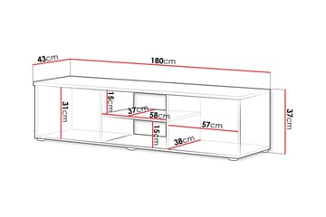 Lyrosen Tv-bänk 180 cm - Beige - Möbler - TV- & Mediamöbler - TV bänk & mediabänk