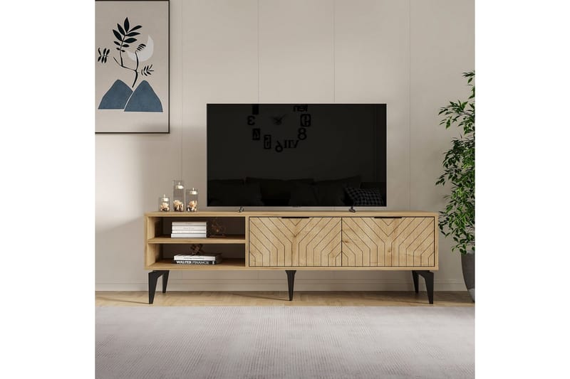 Lyven Tv-bänk 160 cm - Brun - Möbler - TV- & Mediamöbler - TV bänk & mediabänk
