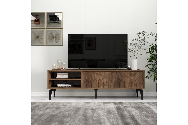 Lyven Tv-bänk 160 cm - Brun/Mörkfärgat trä - Möbler - TV- & Mediamöbler - TV bänk & mediabänk