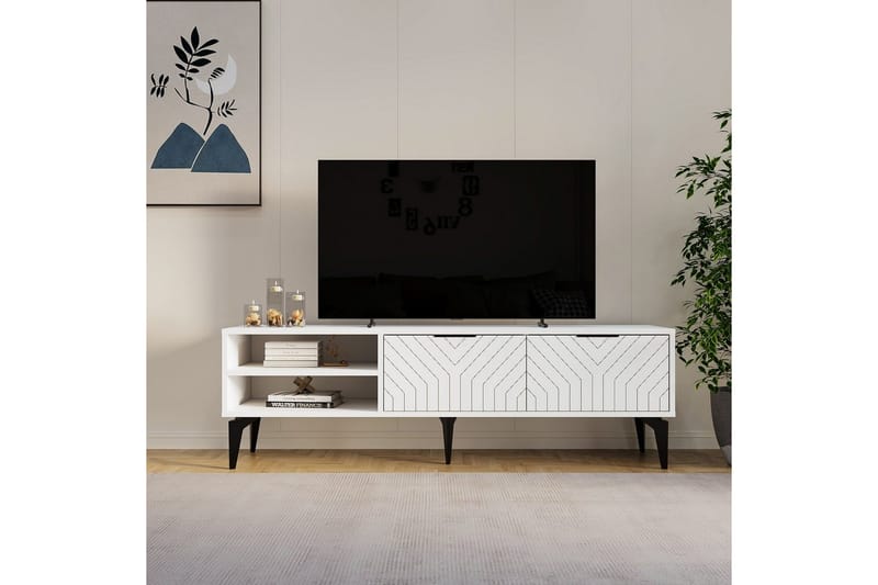 Lyven Tv-bänk 160 cm - Vit - Möbler - TV- & Mediamöbler - TV bänk & mediabänk