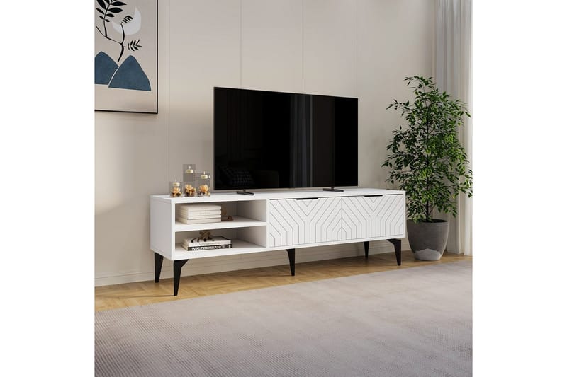 Lyven Tv-bänk 160 cm - Vit - Möbler - TV- & Mediamöbler - TV bänk & mediabänk