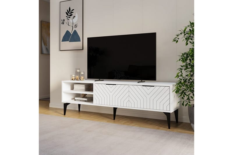 Lyven Tv-bänk 160 cm - Vit - Möbler - TV- & Mediamöbler - TV bänk & mediabänk