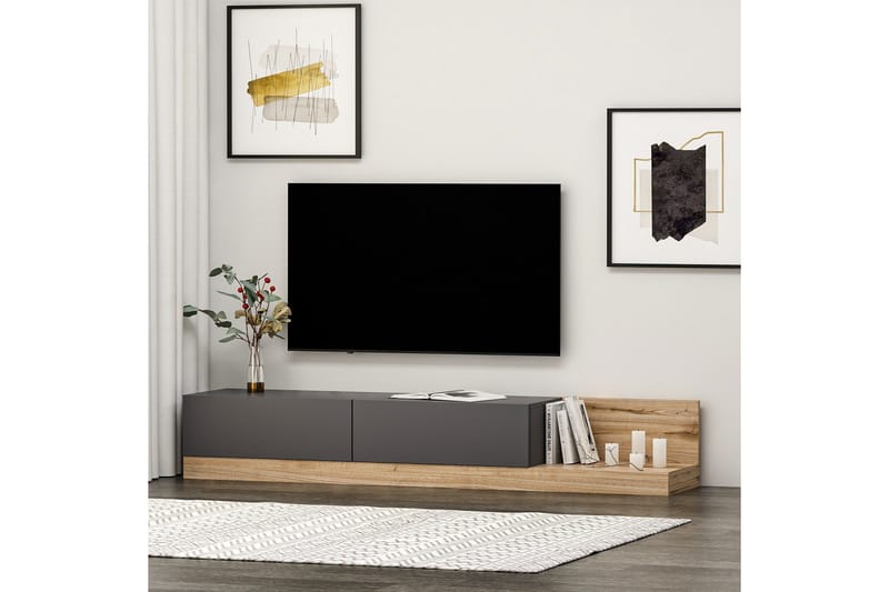 Majör Tv-bänk 180 cm - Antracit/Valnöt - Möbler - TV- & Mediamöbler - TV bänk & mediabänk