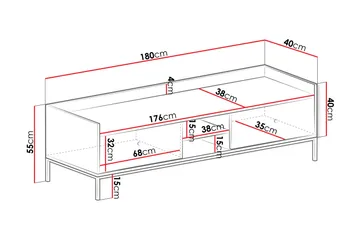 Mariestad Tv-bänk 180 cm - Grå - Möbler - TV- & Mediamöbler - TV bänk & mediabänk