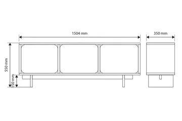 Marinport Tv-bänk 150 cm - Beige - Möbler - TV- & Mediamöbler - TV bänk & mediabänk