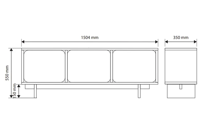 Marinport Tv-bänk 150 cm - Beige - Möbler - TV- & Mediamöbler - TV bänk & mediabänk