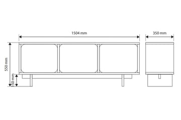 Marinport Tv-bänk 150 cm - Beige - Möbler - TV- & Mediamöbler - TV bänk & mediabänk