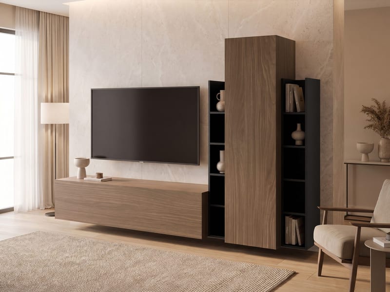 Marlic Tv-möbel 230 cm - Brun|svart - Möbler - TV- & Mediamöbler - TV-möbelset