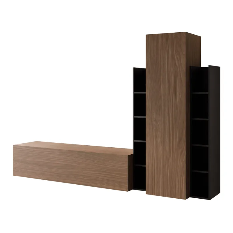Marlic Tv-möbel 230 cm, Brun|svart