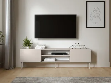 Marros Tv-bänk 200 cm med hyllor - Beige - Möbler - TV- & Mediamöbler - TV-skåp